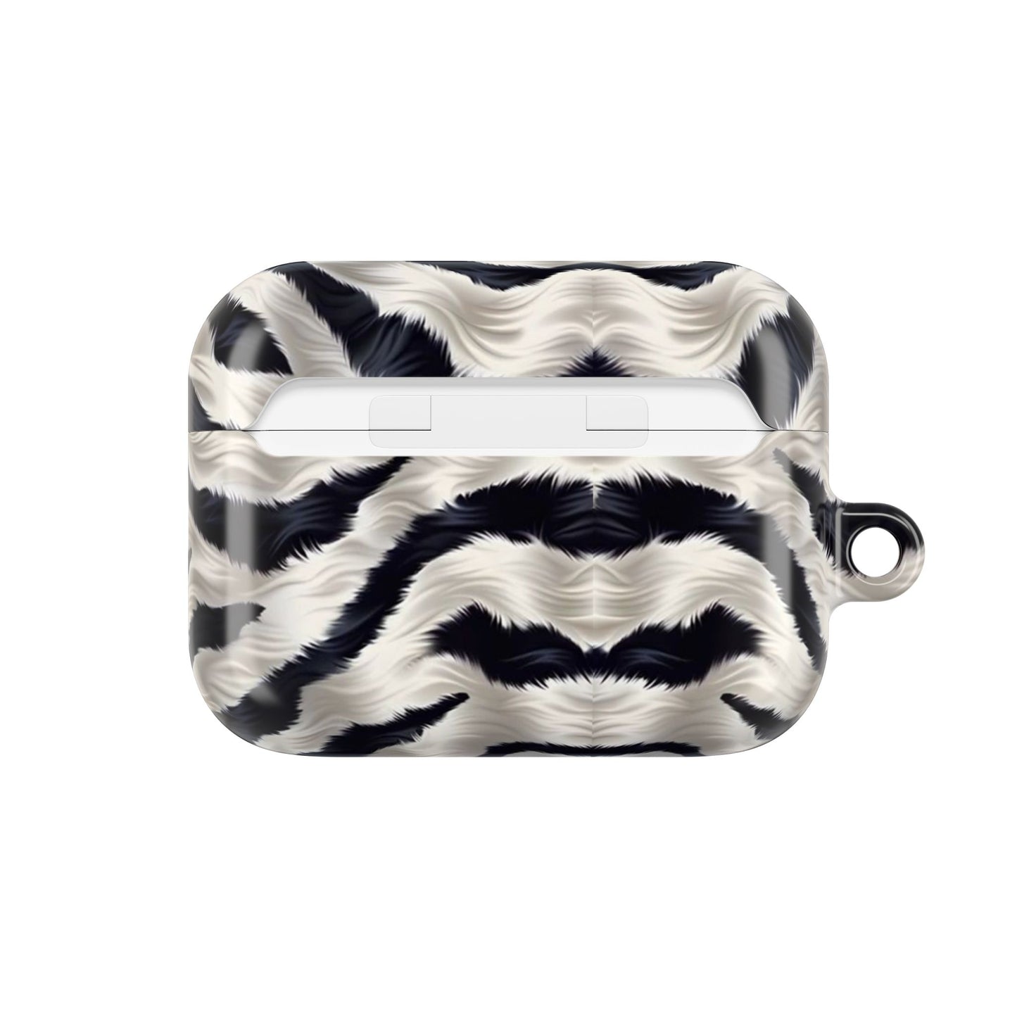 Zebra Fur Pattern AirPod Case — Luxe Black & White Animal Print Protective Cover