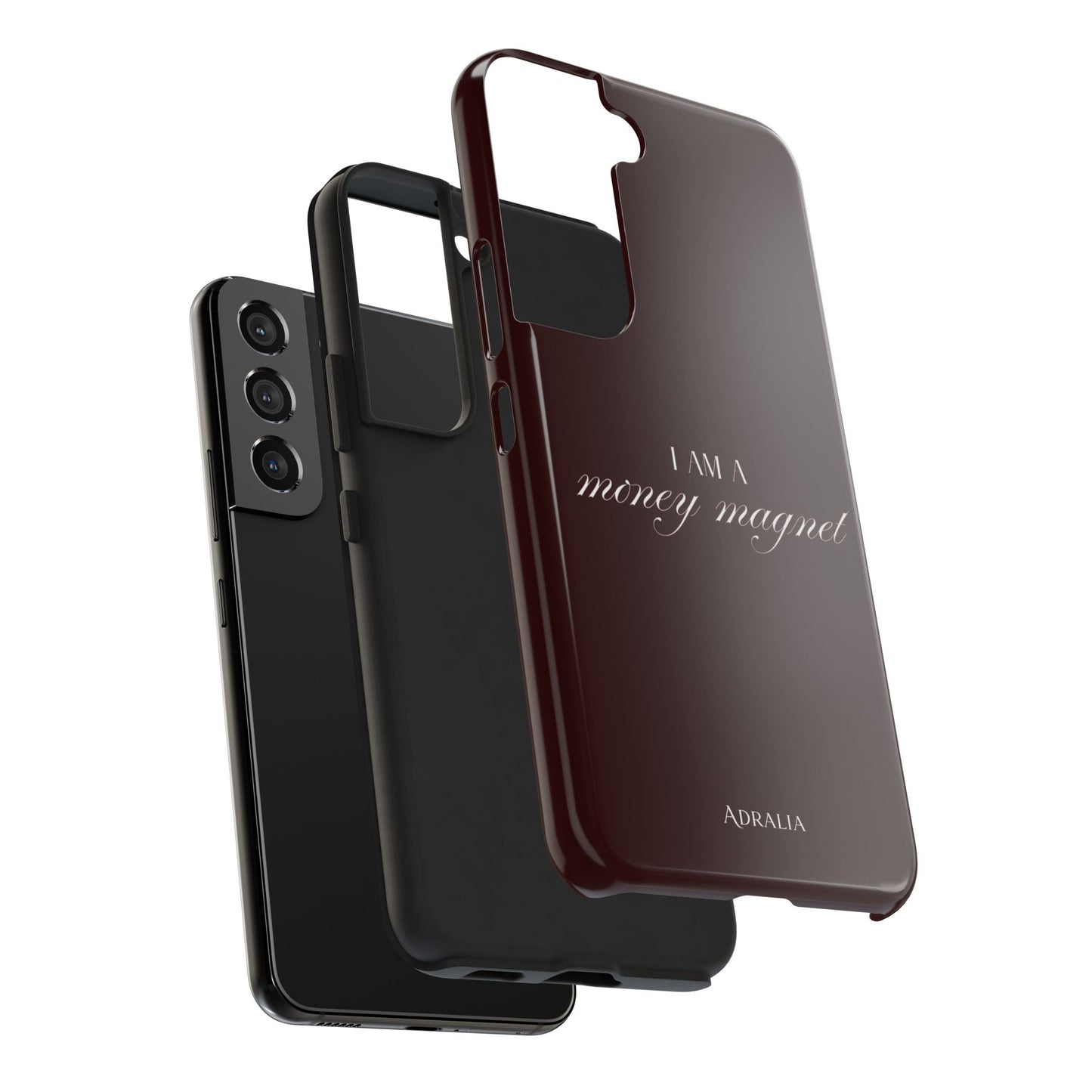 I Am a Money Magnet Tough Phone Case — Protective Glossy Phone Cover with Motivational Script