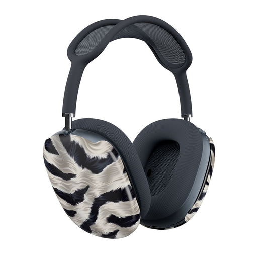 AirPods Max Shell Case — Black & White Zebra Fur Print Protective Covers