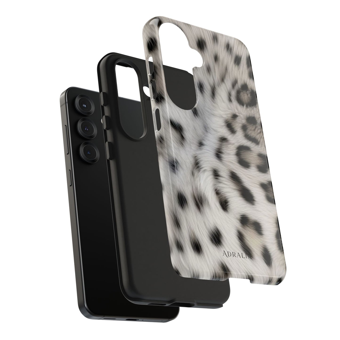 Leopard Fur Tough Phone Case — White Snow Cheetah Protective Cover