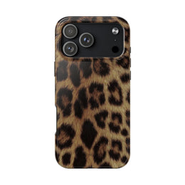 Leopard Print Tough Phone Case — Durable Animal-Print Protective Cover