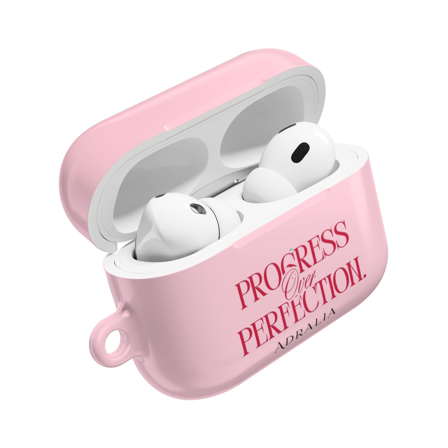 Progress Over Perfection AirPod Case — Pink Inspirational Protective Cover