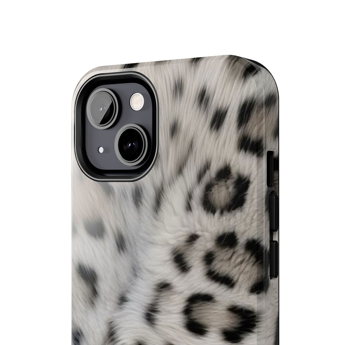 Leopard Fur Tough Phone Case — White Snow Cheetah Protective Cover