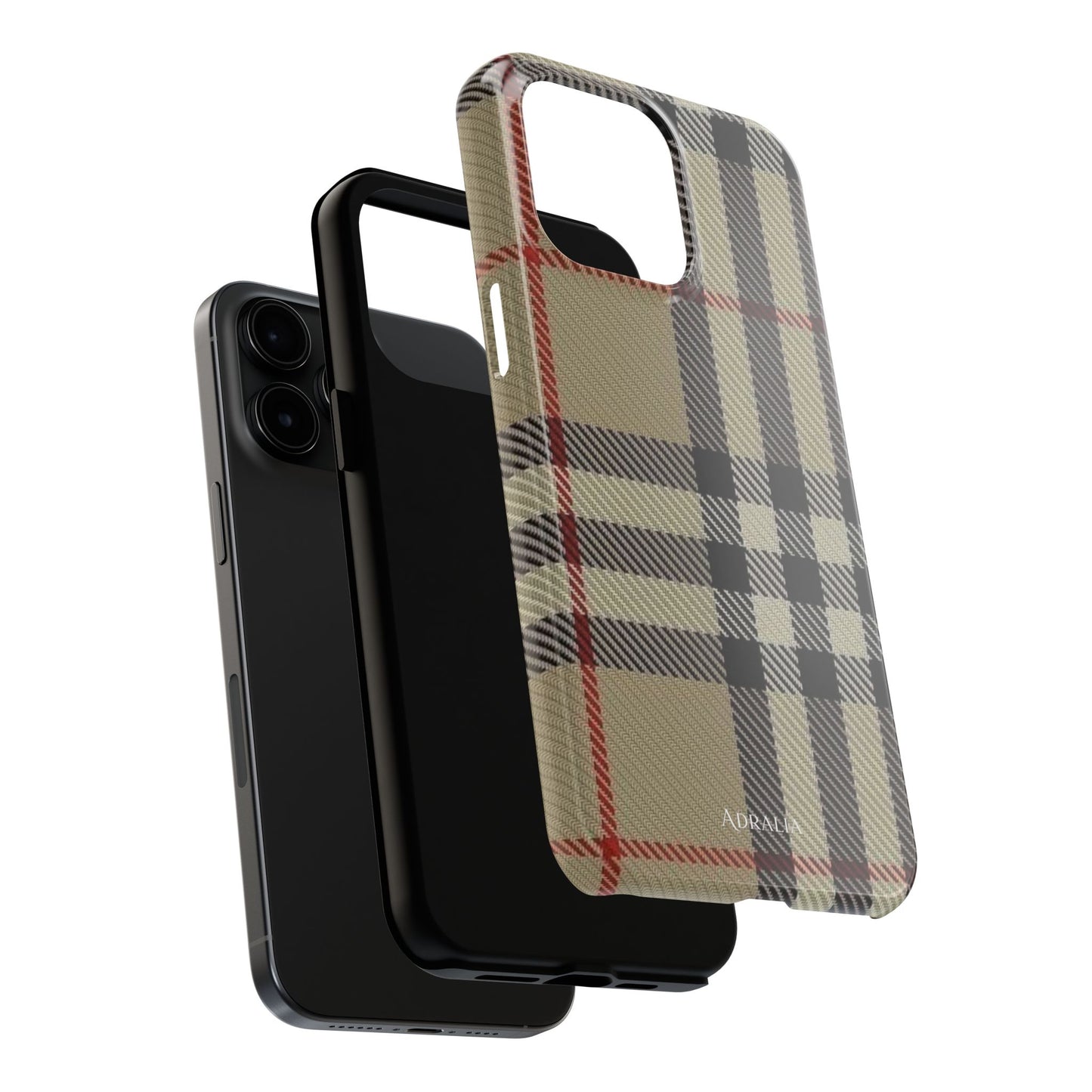 Plaid Tough Phone Case — Classic Beige Check Protective Cover