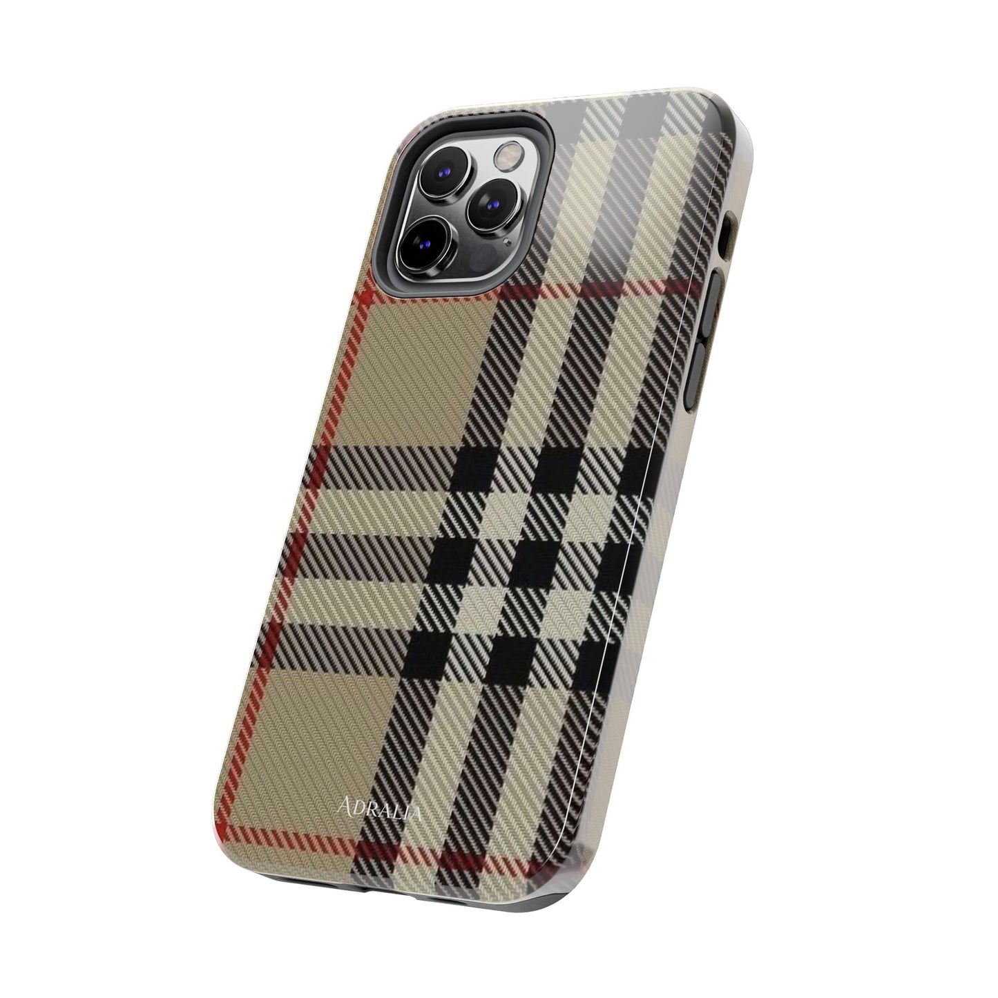 Plaid Tough Phone Case — Classic Beige Check Protective Cover