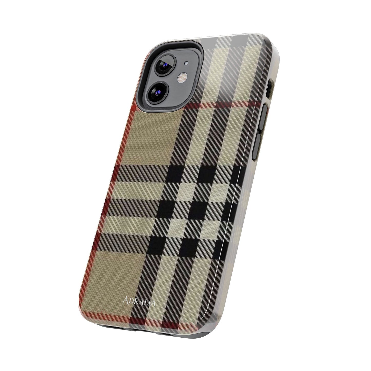 Plaid Tough Phone Case — Classic Beige Check Protective Cover