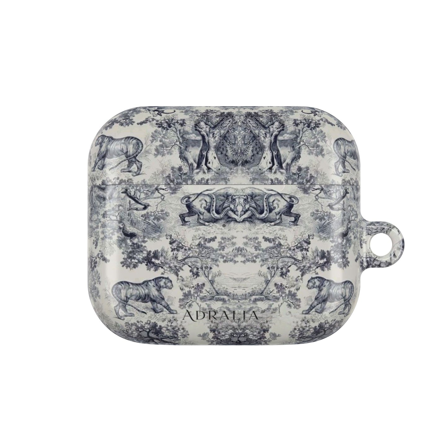 Vintage Toile AirPod Case — Classic Grey Pattern Protective Cover