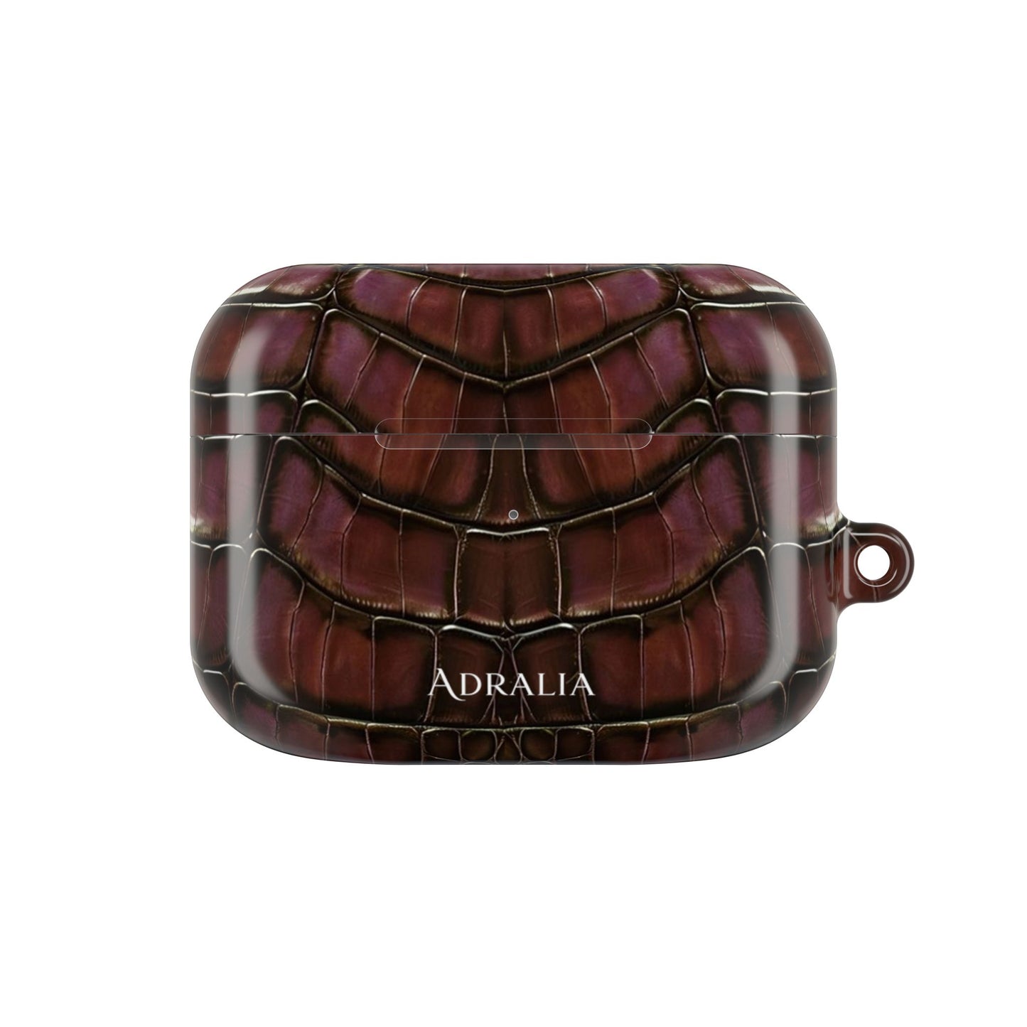 Croc-Embossed Burgundy AirPod Case – Luxe Protective Cover