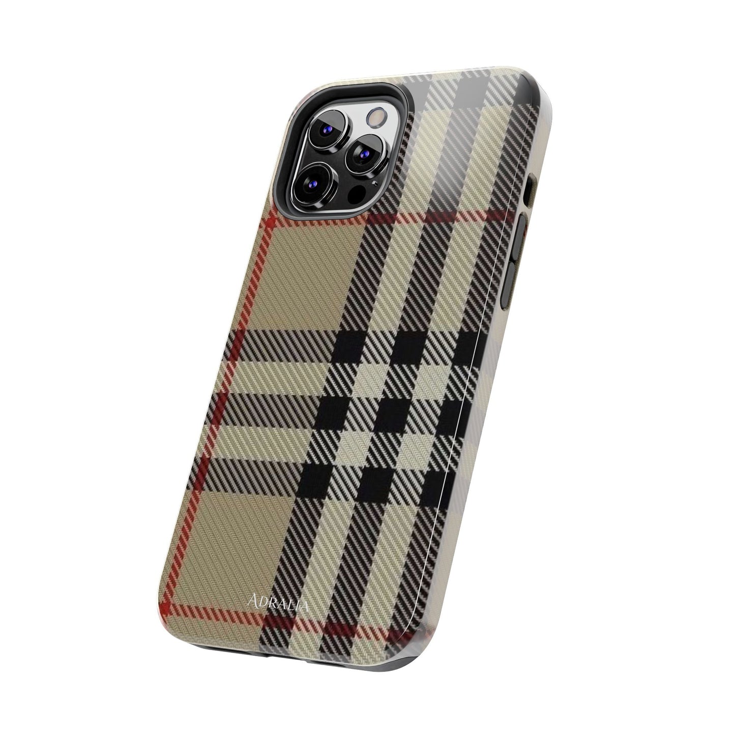 Plaid Tough Phone Case — Classic Beige Check Protective Cover