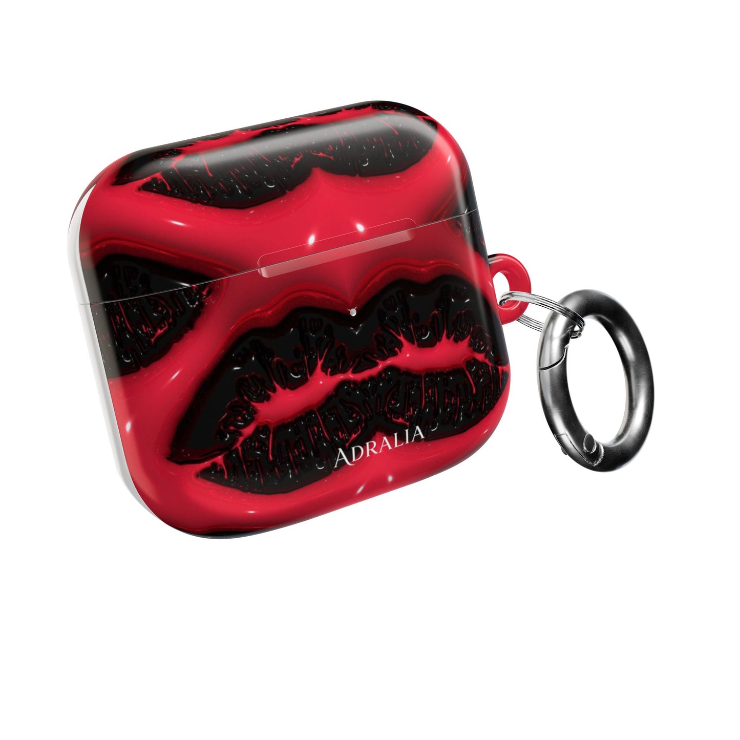 Red Black Marble AirPod Case — Bold Abstract Protective Case