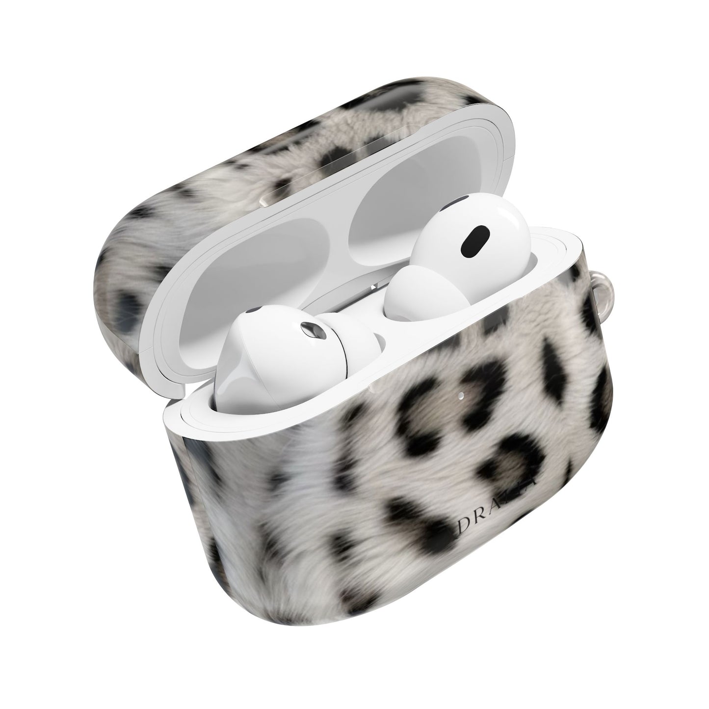 Leopard Print AirPod Case — Faux Fur Black & White Protective Cover