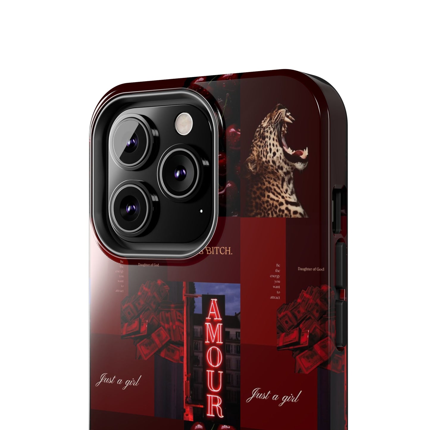 Tough Phone Case — Amour Red Leopard Graphic Protective Cover