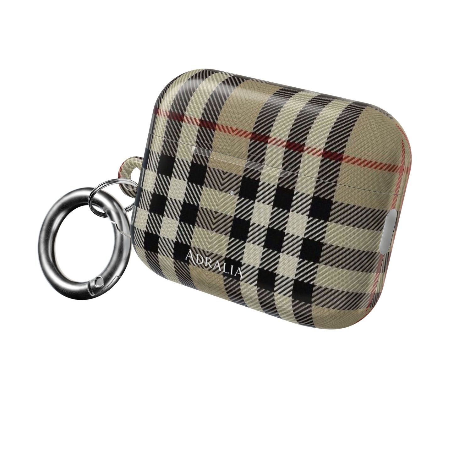 Plaid AirPod Case — Beige Classic Check Protective Cover