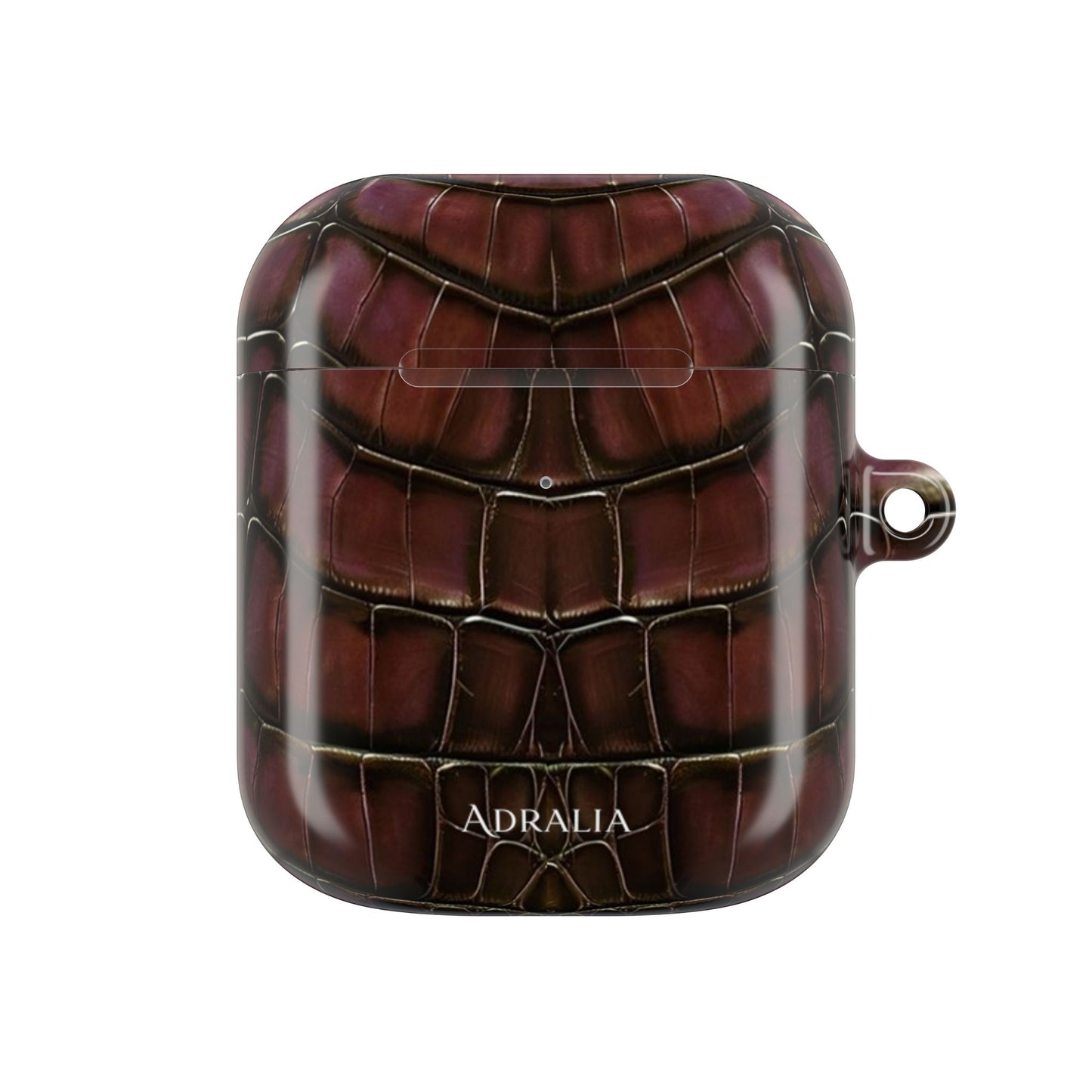 Croc-Embossed Burgundy AirPod Case – Luxe Protective Cover