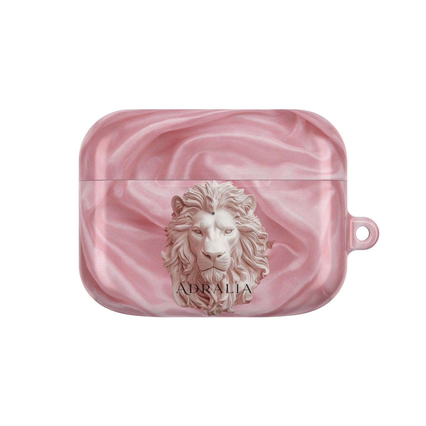 Pink Marble Lion AirPod Case — Elegant Protective Cover