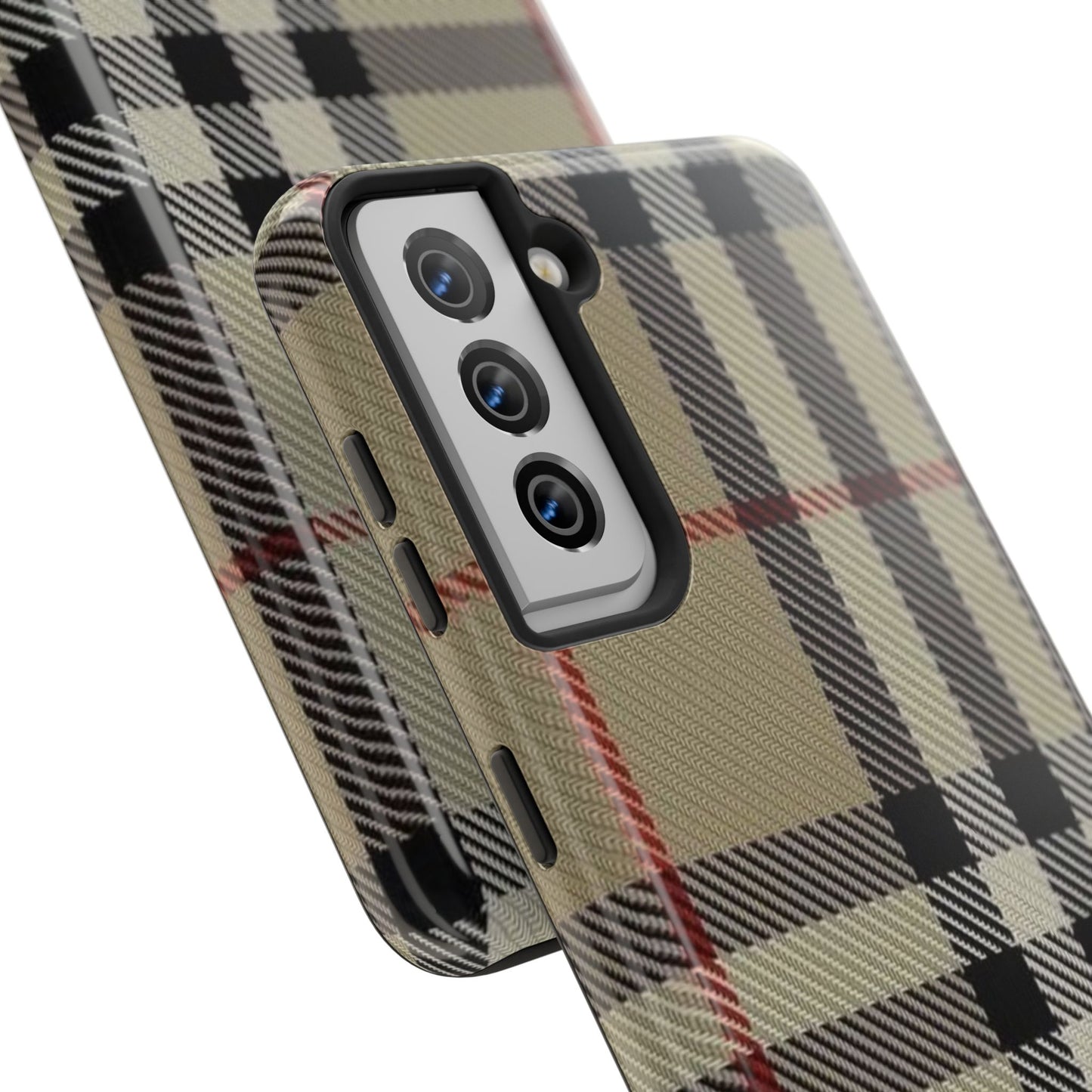 Plaid Tough Phone Case — Classic Beige Check Protective Cover
