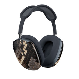 Snake Skin AirPods Max Shell Case — Realistic Brown Python Print Headphone Covers