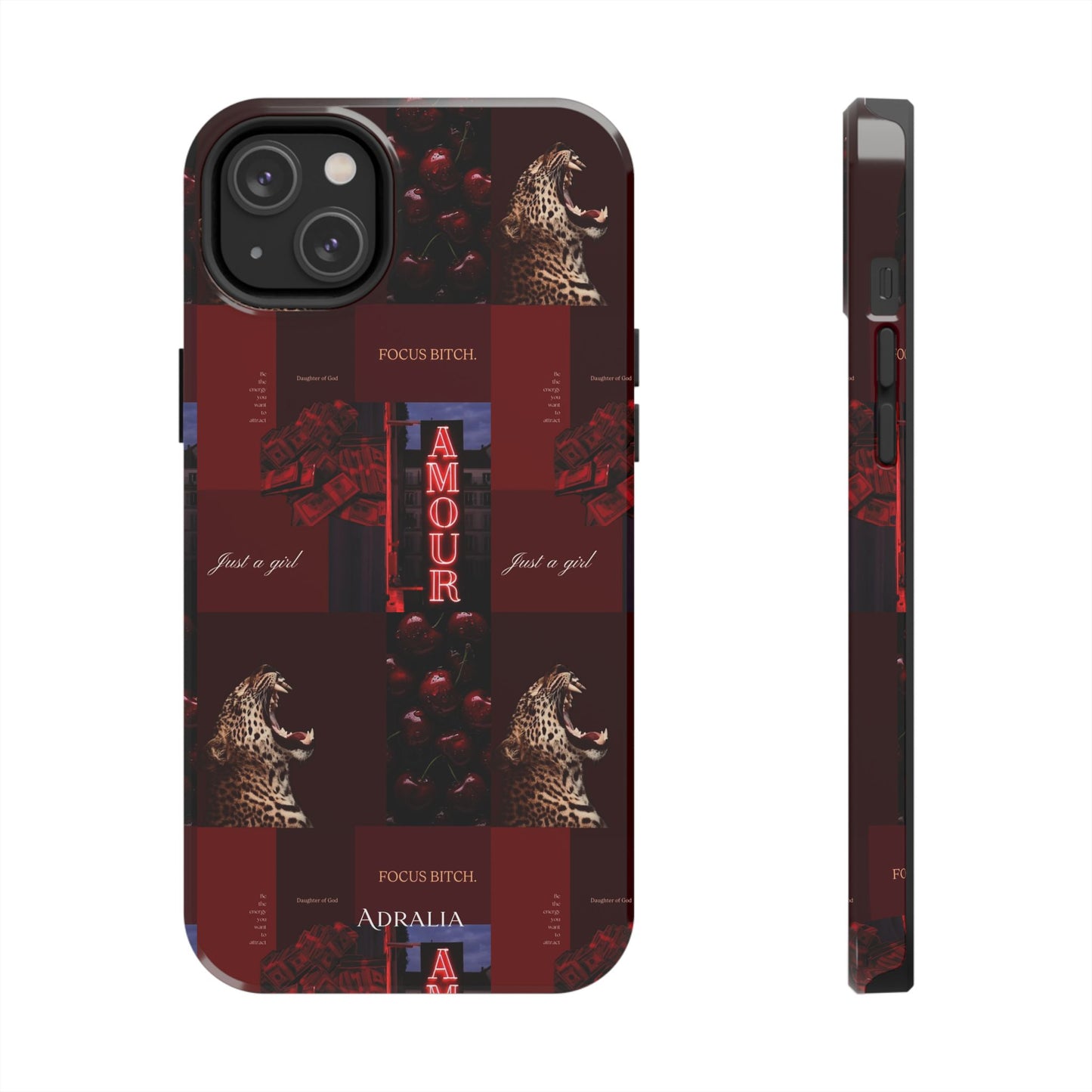 Tough Phone Case — Amour Red Leopard Graphic Protective Cover