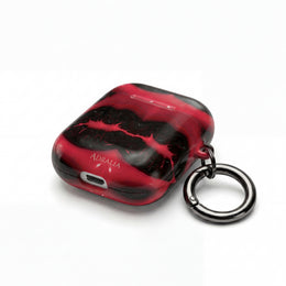 Red Black Marble AirPod Case — Bold Abstract Protective Case