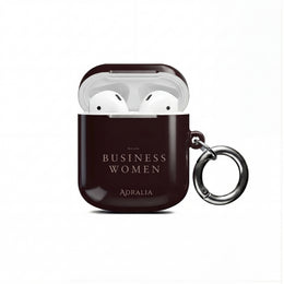 Business Women AirPods Case — Elegant Maroon Protective Cover
