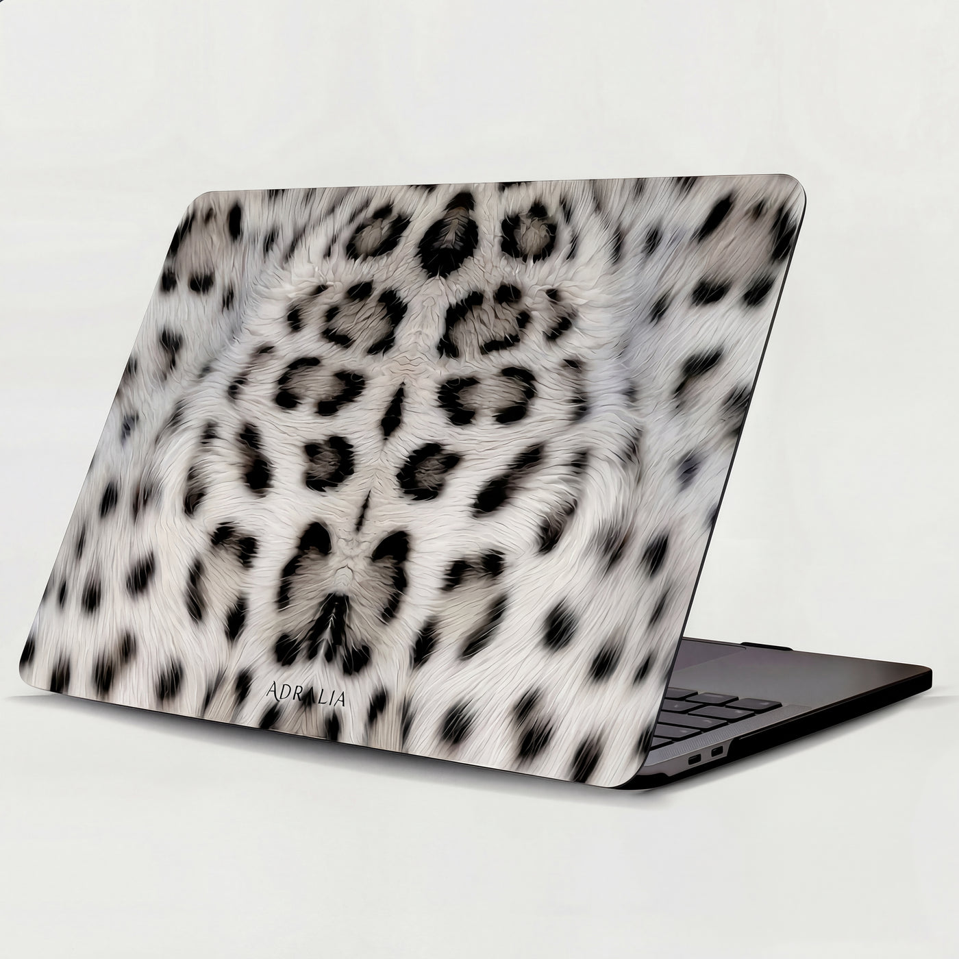 Snow Leopard Fur MacBook Case — Luxe Animal Print Laptop Cover