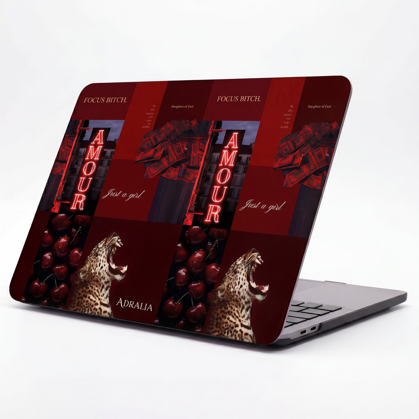 MacBook Case — Red Amour Leopard Graphic Protective Sleeve