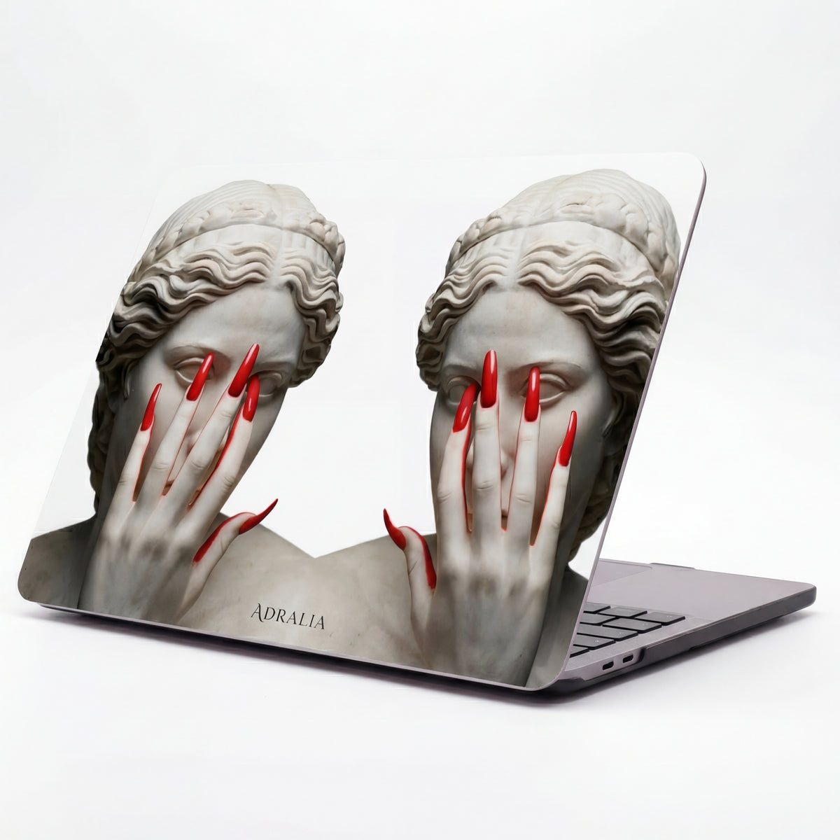 MacBook Case — Classical Statue with Red Stiletto Nails | Chic Art Laptop Sleeve