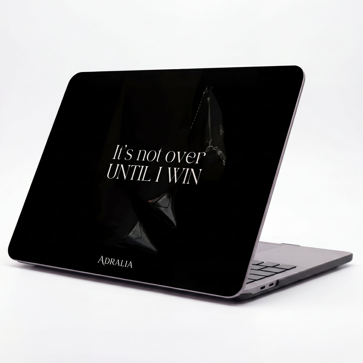 MacBook Case - "It's Not Over Until I Win" Motivational Dark Fashion Sleeve