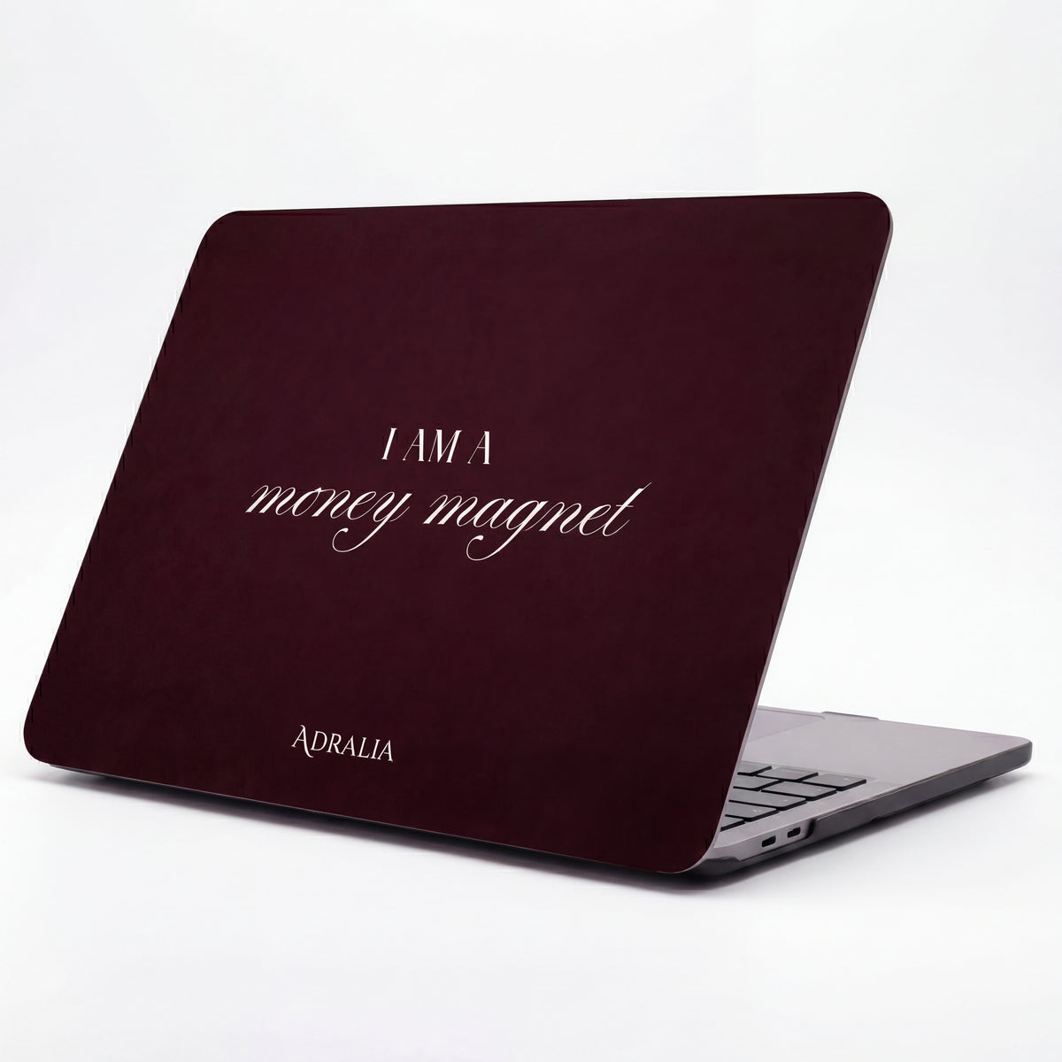 MacBook Case — "I Am a Money Magnet" Luxurious Burgundy Laptop Sleeve