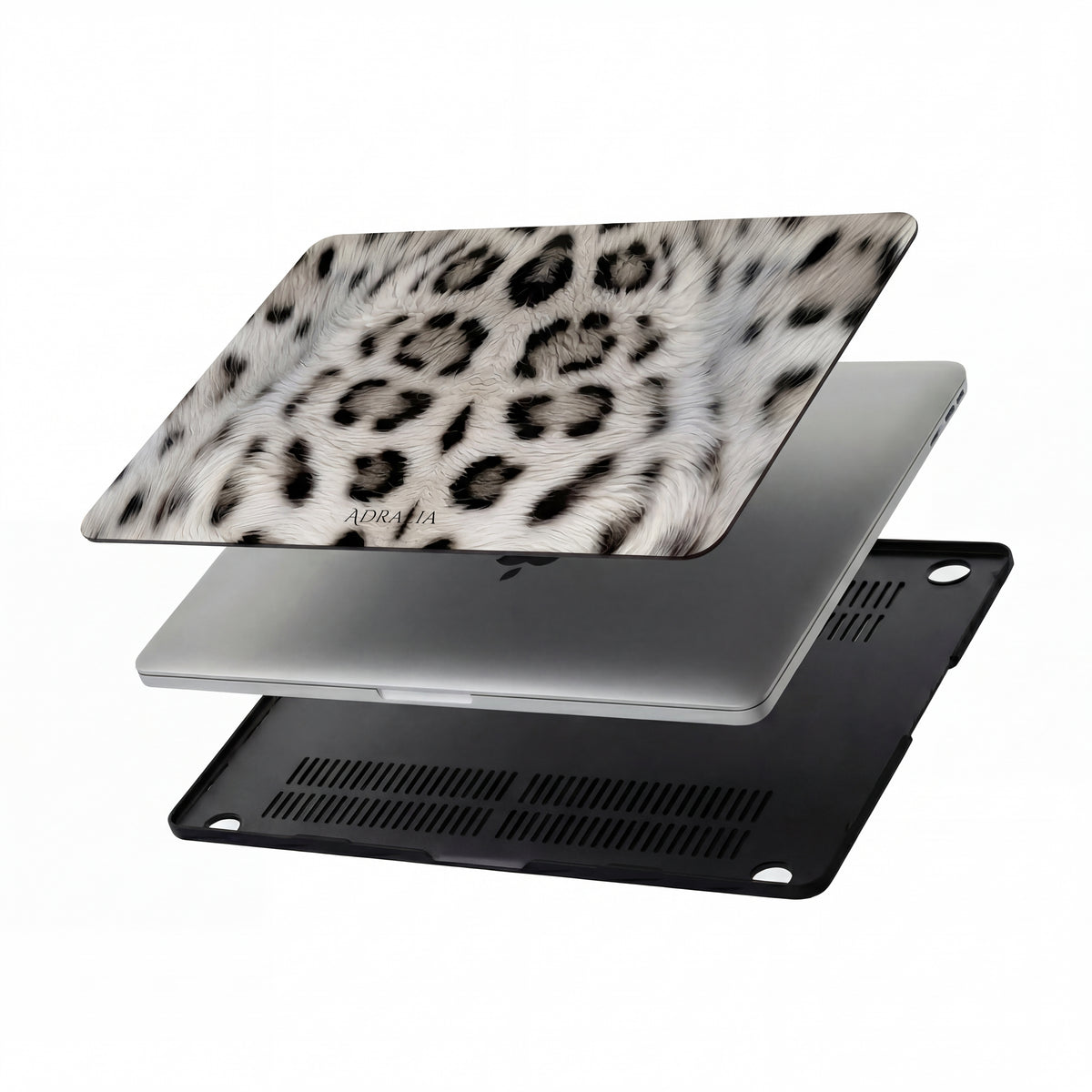 Snow Leopard Fur MacBook Case — Luxe Animal Print Laptop Cover