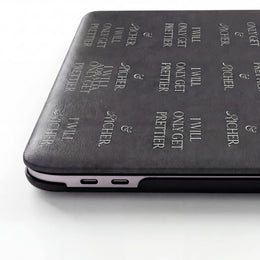 MacBook Case — 'I Will Only Get Prettier & Richer' Black Pattern Laptop Cover