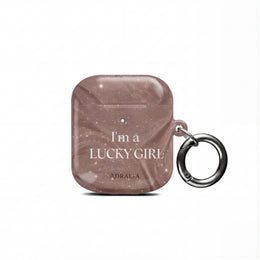 AirPod Case — "I'm a Lucky Girl" Marble Protective Case