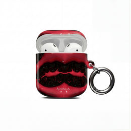 Red Black Marble AirPod Case — Bold Abstract Protective Case