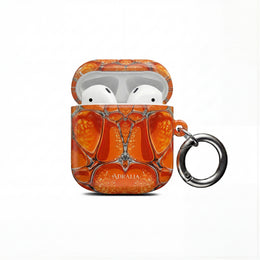 Orange Abstract Pattern AirPod Case — Vibrant Geometric Protective Cover