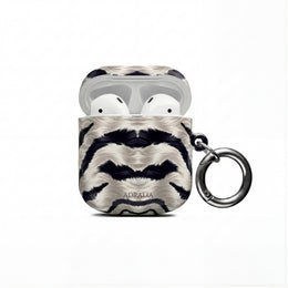 Zebra Fur Pattern AirPod Case — Luxe Black & White Animal Print Protective Cover