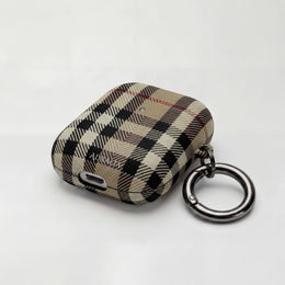 Plaid AirPod Case — Beige Classic Check Protective Cover