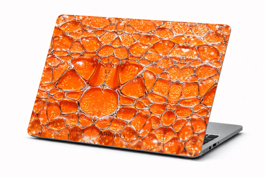 Orange Abstract Mosaic MacBook Case — Vibrant Geometric Protective Sleeve