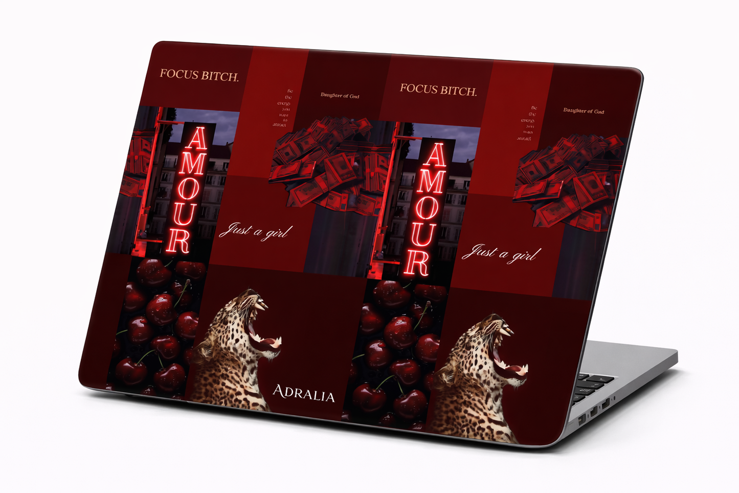 MacBook Case — Red Amour Leopard Graphic Protective Sleeve