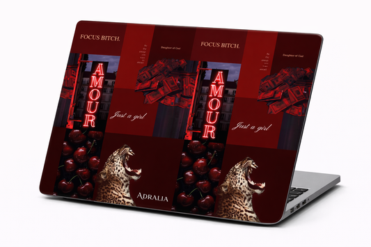 MacBook Case — Red Amour Leopard Graphic Protective Sleeve