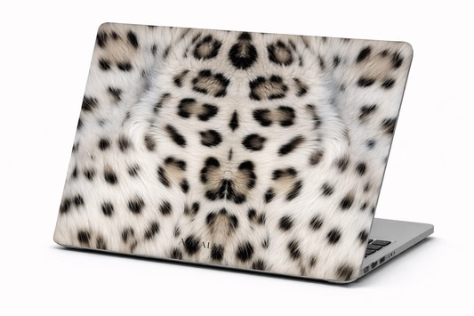 Snow Leopard Fur MacBook Case — Luxe Animal Print Laptop Cover