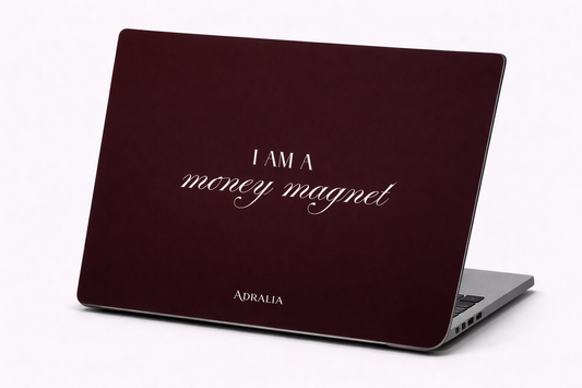 MacBook Case — "I Am a Money Magnet" Luxurious Burgundy Laptop Sleeve