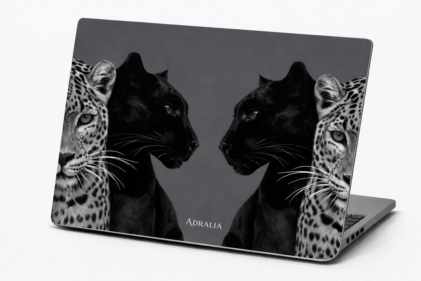 MacBook Case — Black Panther & Leopard Mirror Design, Protective Hard Shell