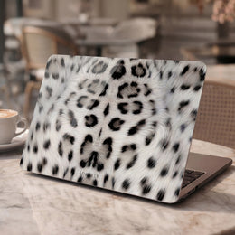 Snow Leopard Fur MacBook Case — Luxe Animal Print Laptop Cover