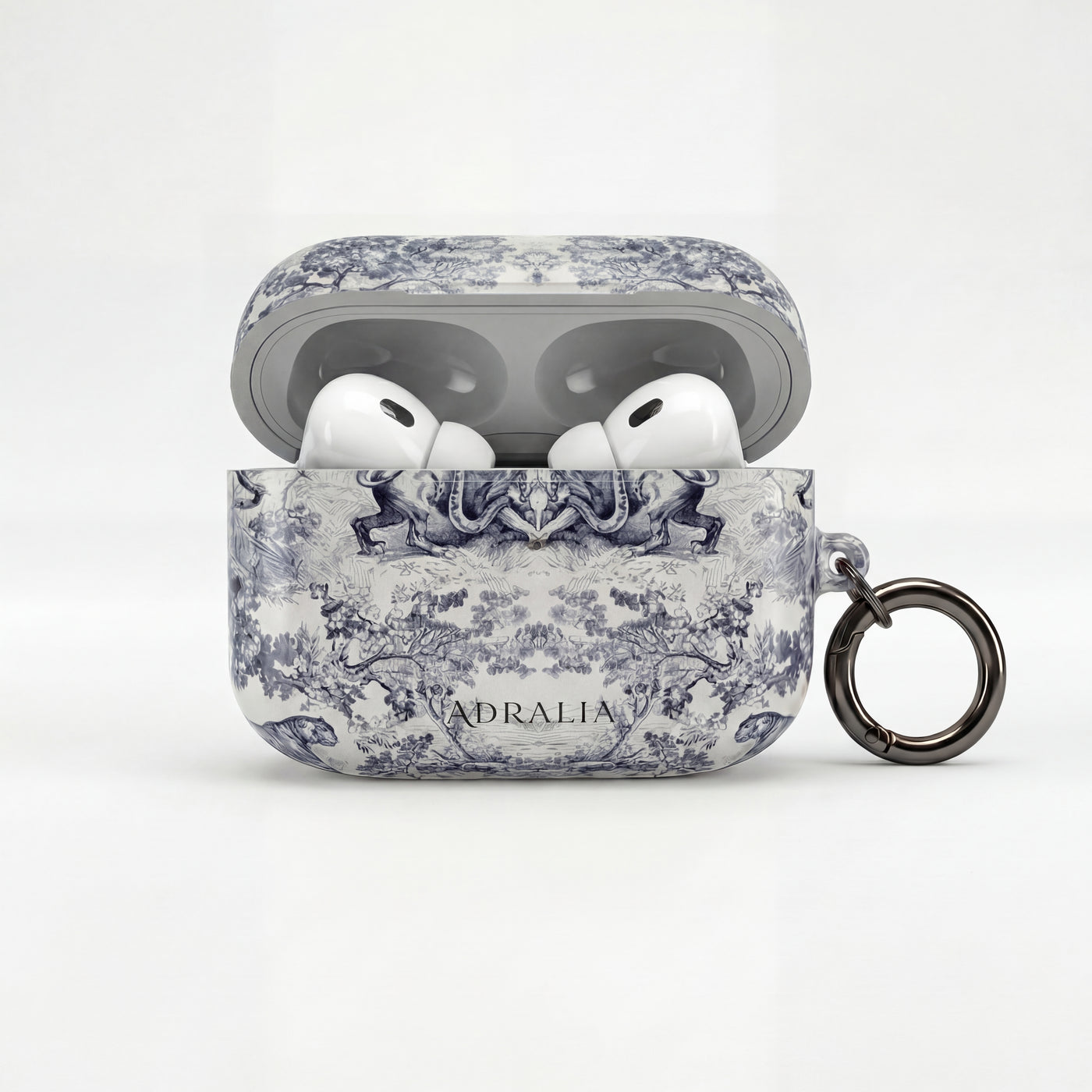 Vintage Toile AirPod Case — Classic Grey Pattern Protective Cover