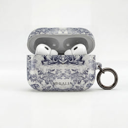 Vintage Toile AirPod Case — Classic Grey Pattern Protective Cover