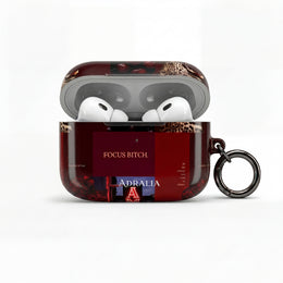 Focus Bitch AirPod Case — Red Leopard Graphic Protective Cover