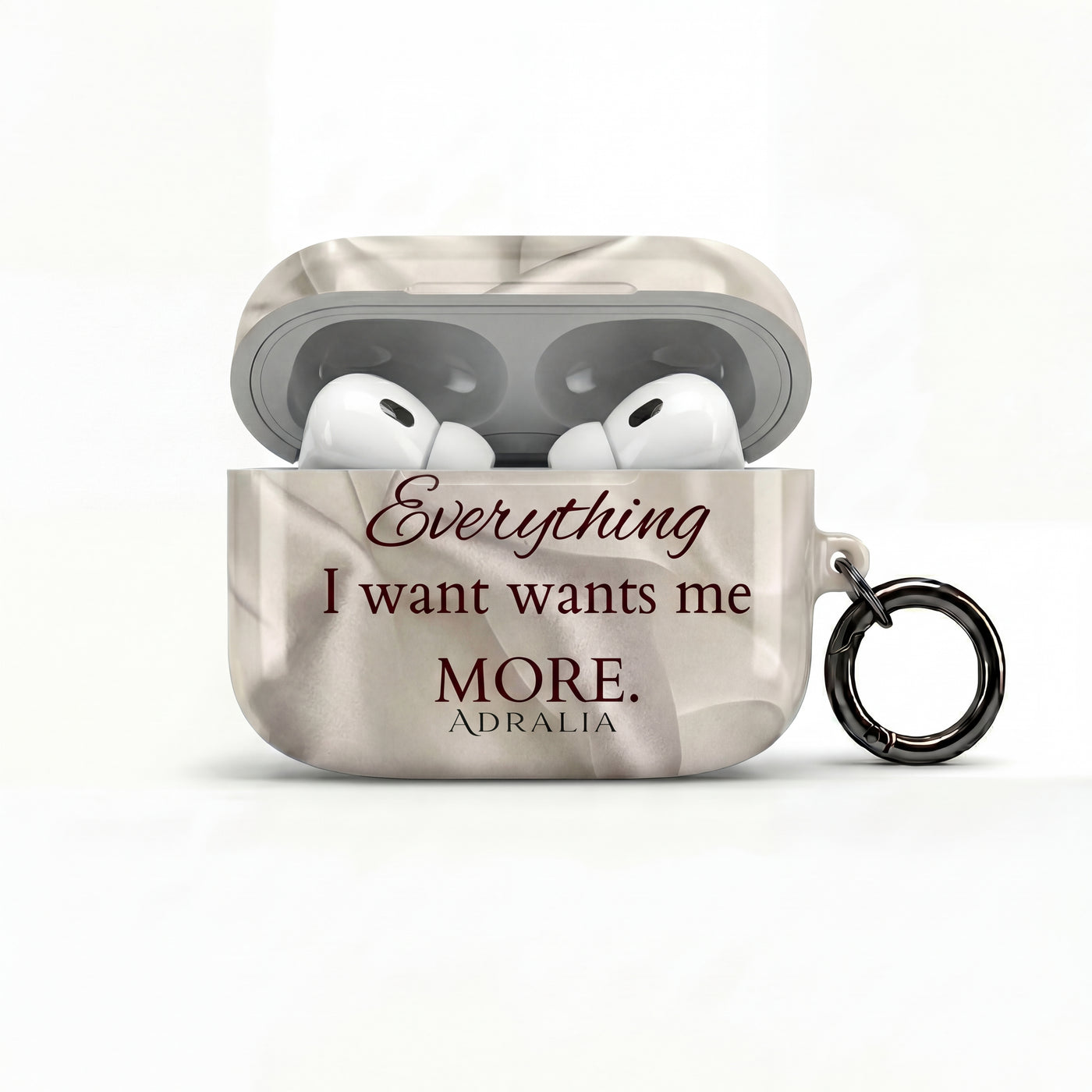 AirPod Case — "Everything I Want Wants Me More" Satin-Inspired Protective Cover