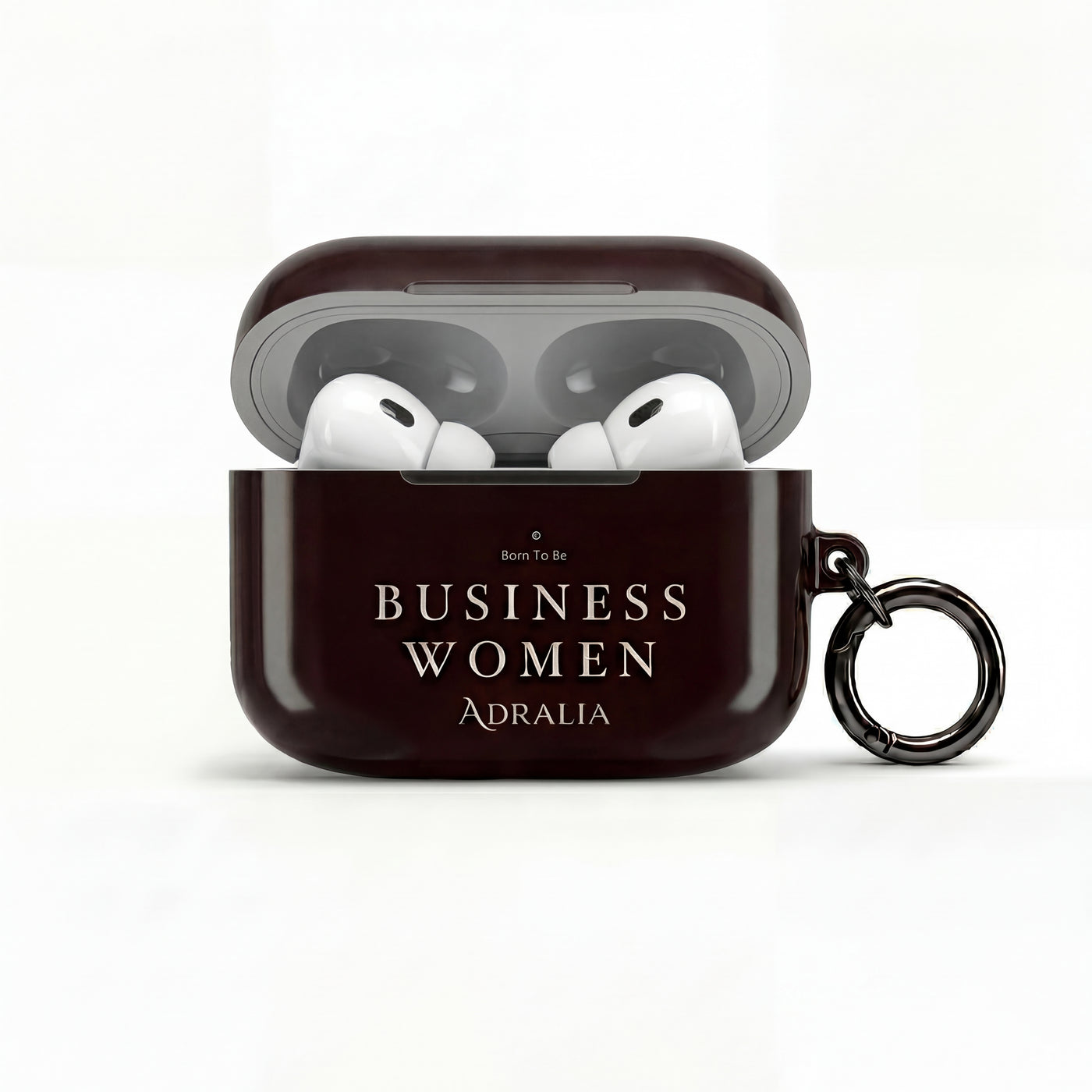Business Women AirPods Case — Elegant Maroon Protective Cover