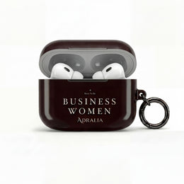 Business Women AirPods Case — Elegant Maroon Protective Cover