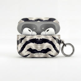 Zebra Fur Pattern AirPod Case — Luxe Black & White Animal Print Protective Cover